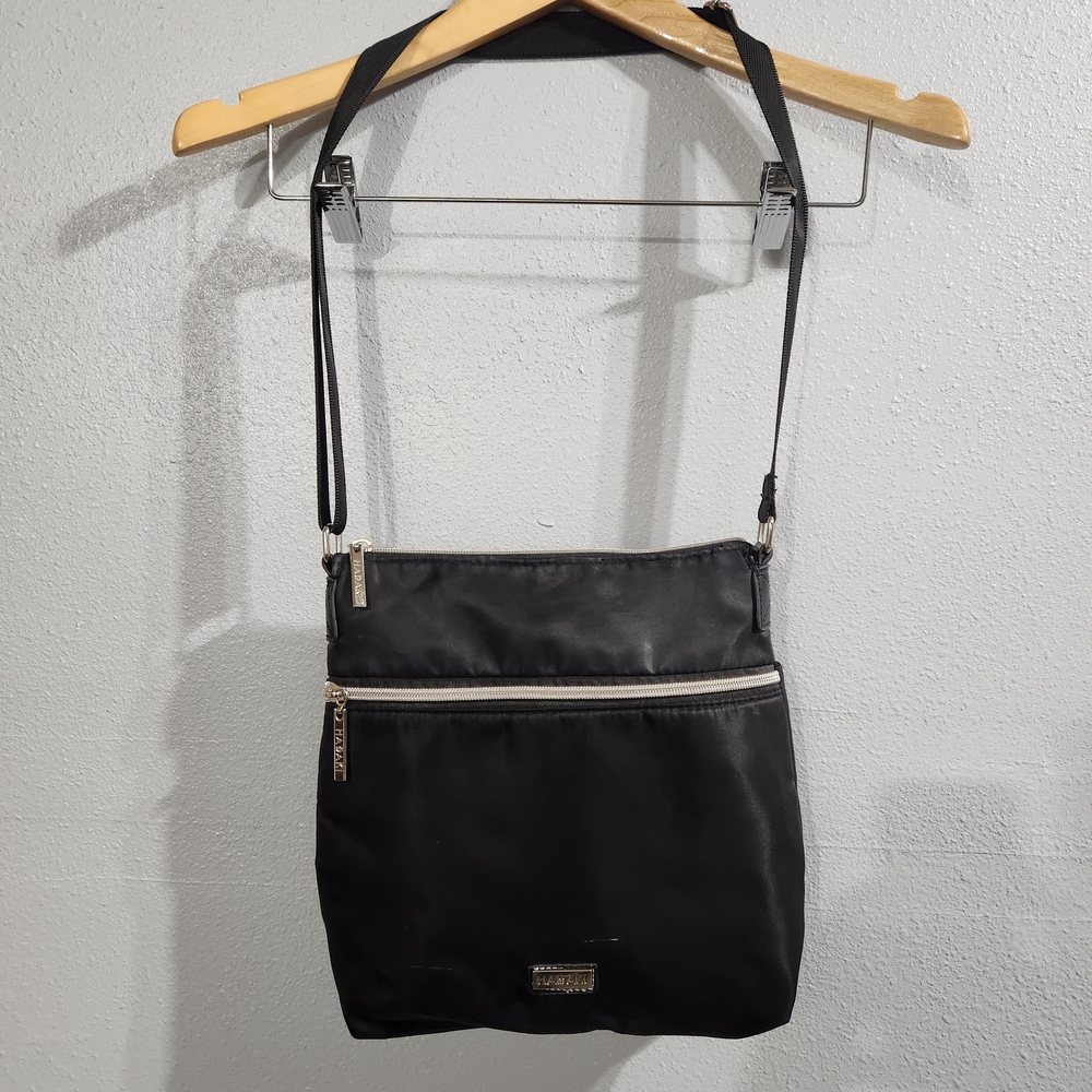 Hadaki Eco Friendly Vegan Nylon Downtown Crossbody Bag Black